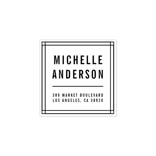 Typische Rücksendeadresse für benutzerdefinierte M Gummistempel (Prägung)