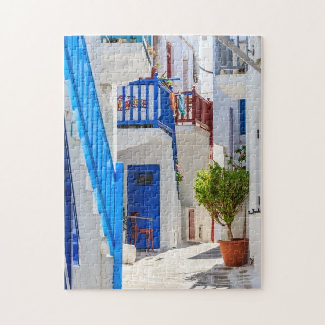 typische Straße von Mykonos Puzzle (Vertikal)
