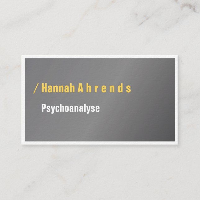 Typische Visitenkarten gelb Visitenkarte (Vorderseite)