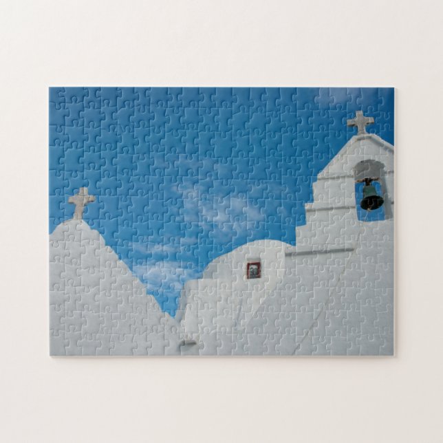 Typische weißgetünchte Kirche Puzzle (Horizontal)