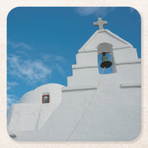 Typische weißgetünchte Kirche Rechteckiger Pappuntersetzer