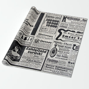 Typische Werbung auf Deutsch in einer neuen europä Geschenkpapier