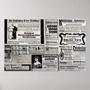 Typische Werbung auf Deutsch in einer neuen europä Poster