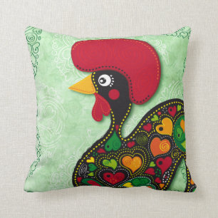 Typischer Hahn von Barcelos Kissen