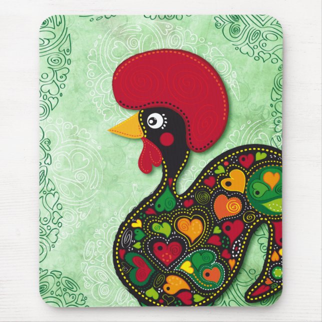Typischer Hahn von Barcelos Mousepad (Vorne)