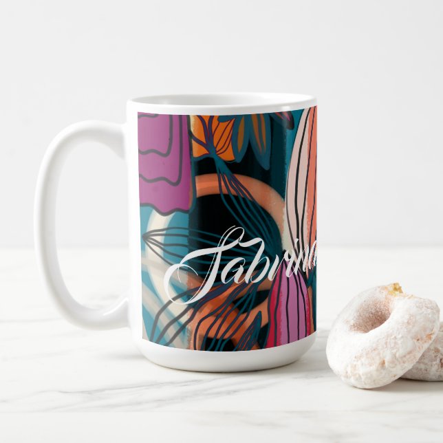 Typischer Name für benutzerdefinierte Skriptsignat Kaffeetasse (Mit Donut)