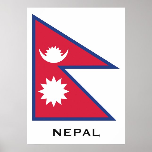 Typischer Nepal-Flag für benutzerdefinierten Text Poster (Vorne)