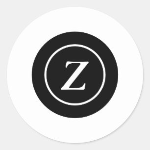 Typischer schwarzer und weißer Kreis Runder Aufkleber