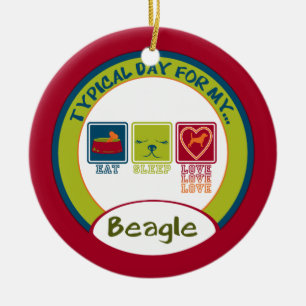 Typischer Tag für meine Verzierung des Beagle-  Keramikornament