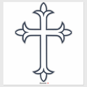 Typisches Christliches Kreuz Aufkleber