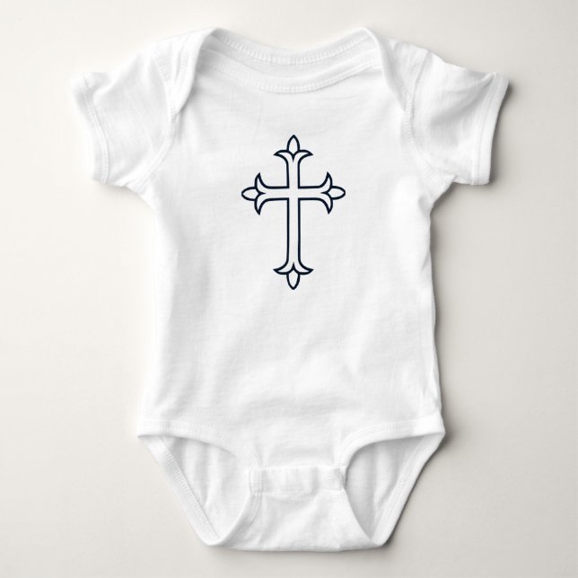Typisches Christliches Kreuz Baby Strampler (Vorderseite)