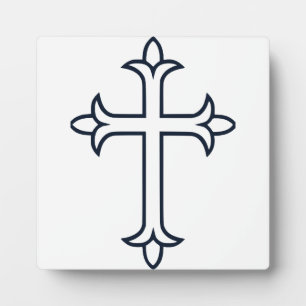 Typisches Christliches Kreuz Fotoplatte