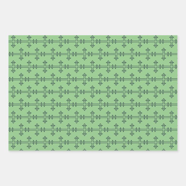 Typisches Christliches Kreuz Geschenkpapier Set (Vorderseite)