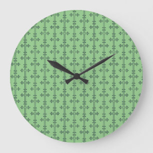 Typisches christliches Kreuz Große Wanduhr