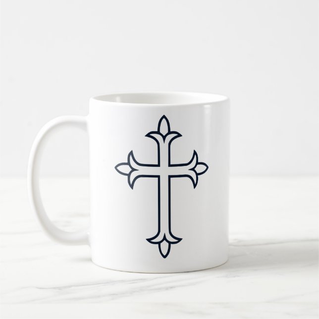Typisches Christliches Kreuz Kaffeetasse (Links)