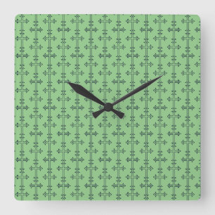 Typisches Christliches Kreuz Quadratische Wanduhr