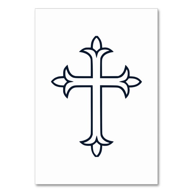 Typisches Christliches Kreuz Tischnummer (Vorderseite)