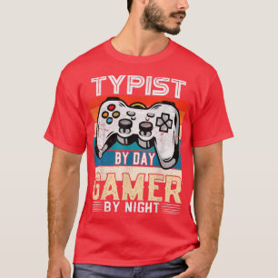 Typist für Gamer an Tag für Nacht Videospielfans R T-Shirt