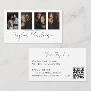 Typografie 4 Foto Vorlage Personalisierter QR-Code Visitenkarte