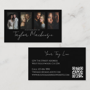 Typografie 4 Foto Vorlage Personalisierter QR-Code Visitenkarte