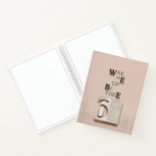 typografie_5_weckte mich vor 6 Spiralnotebooks Notizbuch