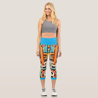Typografie abstrakter Muster geometrischer Formen Capri Leggings