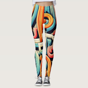 Typografie abstrakter Muster geometrischer Formen Leggings