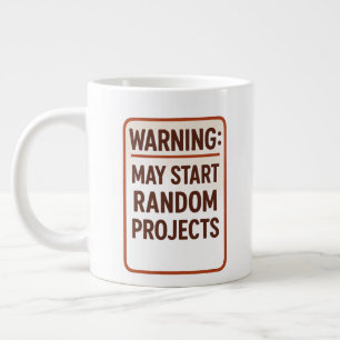 Typografie 'Achtung: Kann zu spontanen Projekten f Jumbo-Tasse