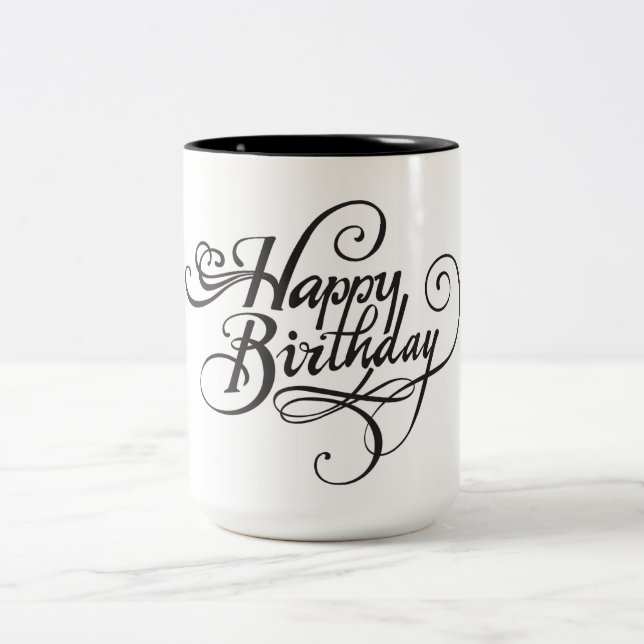 Typografie Alles Gute zum Geburtstag Tasse (Mittel)