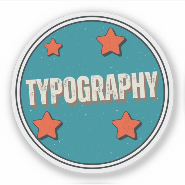 Typografie Aufkleber (Vorderseite)