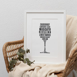 Typografie aus Weiß und Weiß Poster