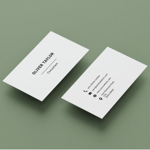 Typografie aus weißem und schwarzem Minimalistisch Visitenkarte