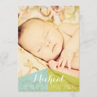 Typografie Baby Boy Geburtsankündigung Foto-Karte Ankündigung