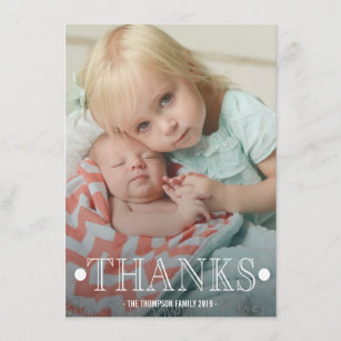 Typografie-Baby danken Ihnen Foto-flache Karte