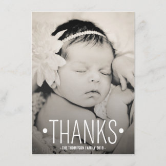 Typografie-Baby danken Ihnen Foto-flache Karte