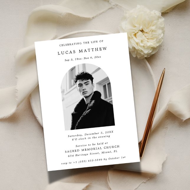 Typografie - Beerdigung des Fotos der Lebensbrücke Einladung (Von Creator hochgeladen)