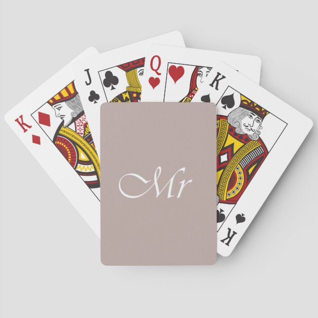 Typografie Beige Spielkarten (Rückseite)