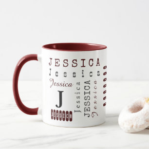 Typografie - benutzerdefinierter Repetiername und Tasse