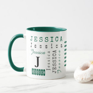 Typografie - benutzerdefinierter Repetiername und  Tasse