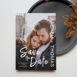 Typografie Benutzerdefiniertes Foto Hochzeit Vorme Save The Date