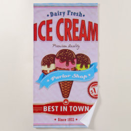 Typografie Best in Town Ice Cream Ad Strandtuch
