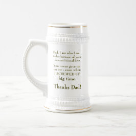 Typografie Bester Vater in der Welt - bedingungslo Bierglas