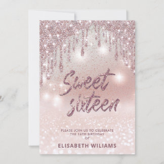 Typografie bezaubernde Rose Goldglatter Tropfen om Einladung