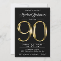 Typografie Black Gold 90. Geburtstag