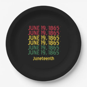 Typografie Black History 19. Juni 1865 Juneteenth Pappteller