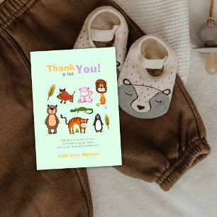 Typografie Born To Be Wild Safari Baby Shower Dankeskarte