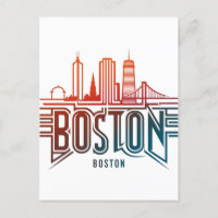 Typografie Boston City Skyline