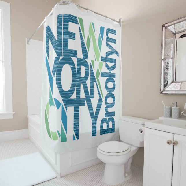 Typografie Brooklyns New York Duschvorhang (Beispiel)