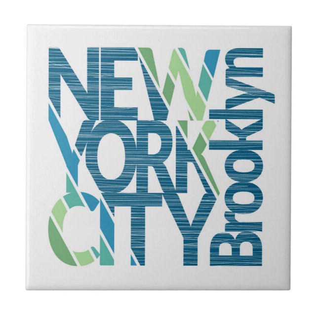 Typografie Brooklyns New York Fliese (Vorderseite)