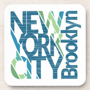 Typografie Brooklyns New York Getränkeuntersetzer